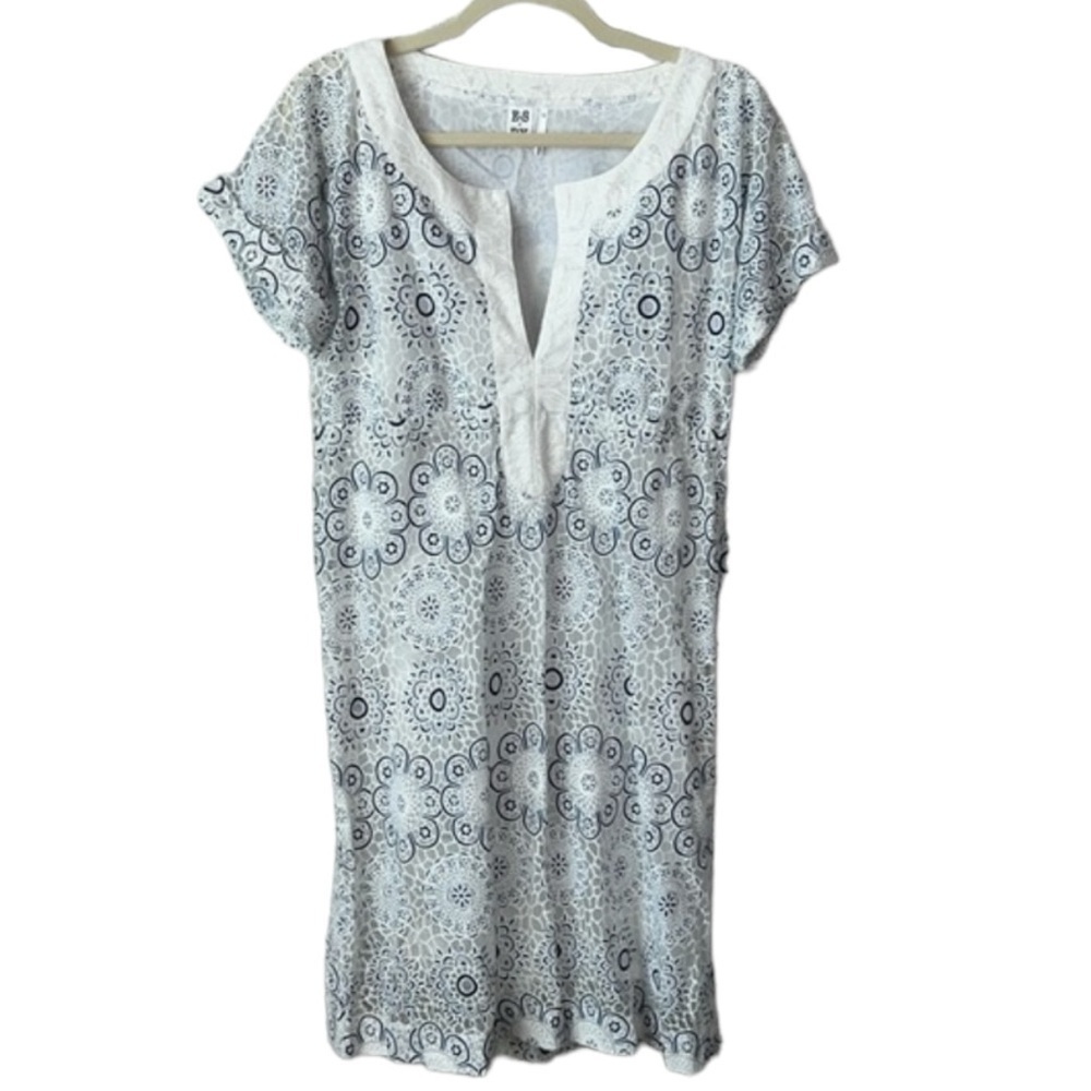 E-S-P-Y White Lace Medallion Caftan Tunic Dress Size 12
